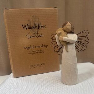 Willow Tree Angel with Dog - Cream and Brown